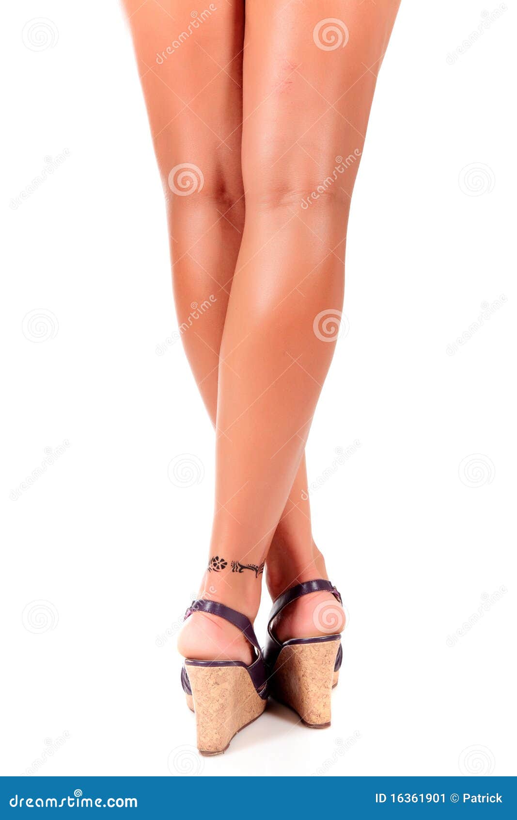 Woman Tanned Legs, Back View. Stock Image - Image: 16361901