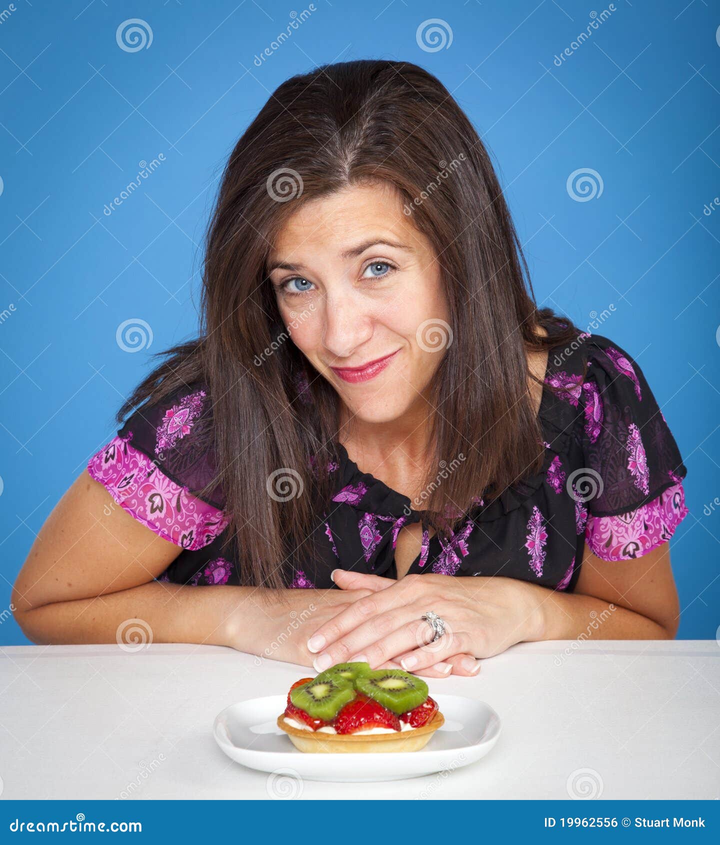 Woman with tart stock photo. Image of smile, beautiful 19962556