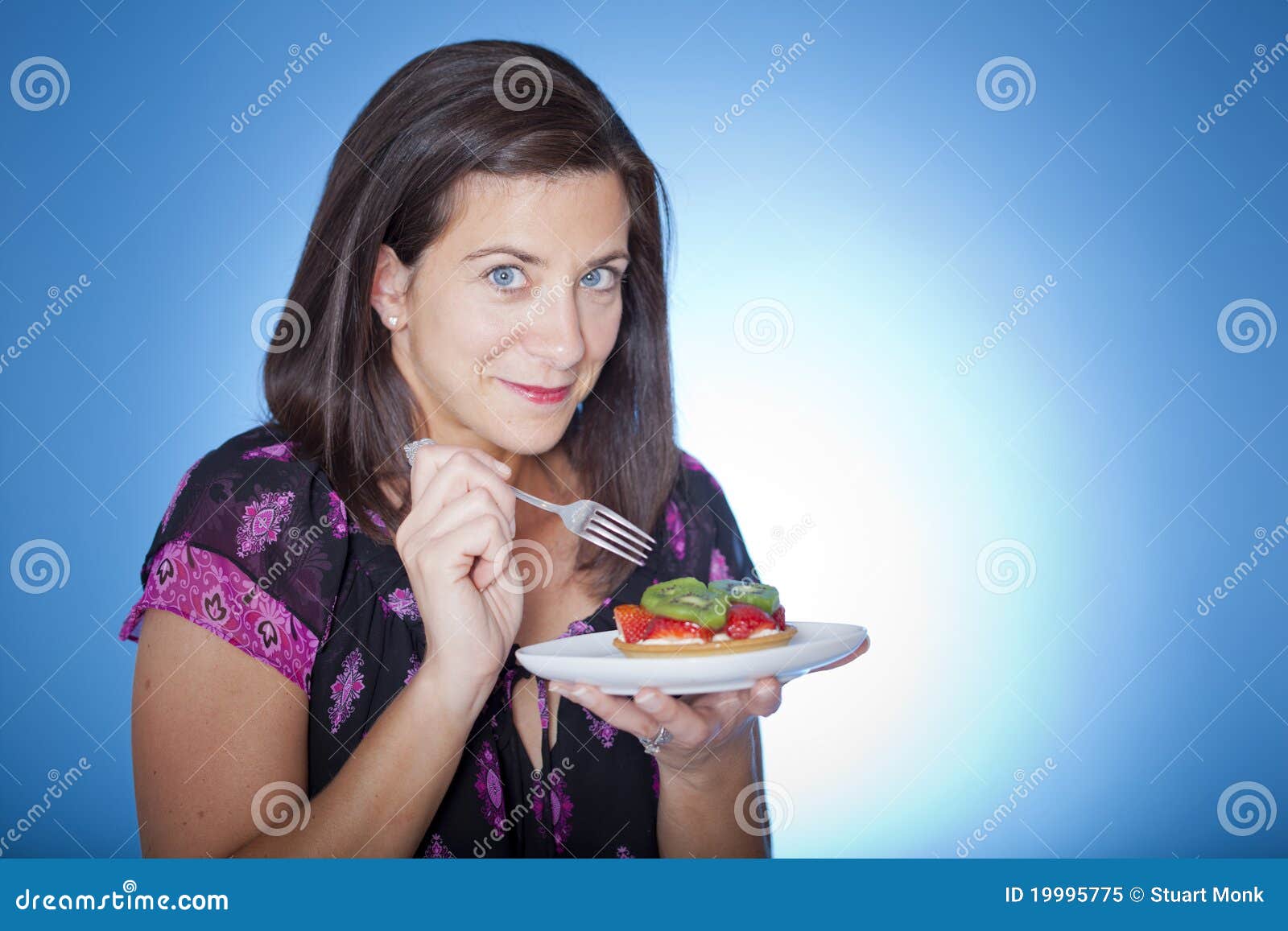 Woman with tart stock image. Image of food 19995775
