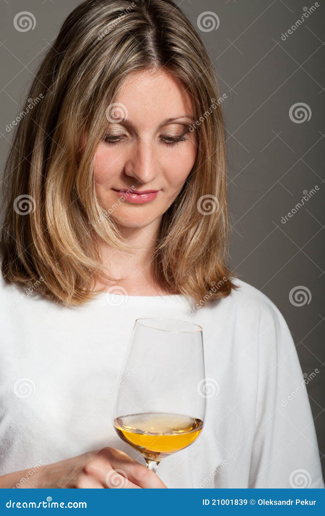 Woman tastes white wine stock image. Image of caucasian 21001839