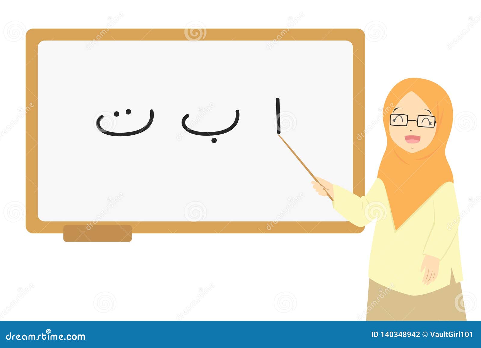 Woman Teaching Hijaiyah Alphabet Vector Stock Vector Illustration of