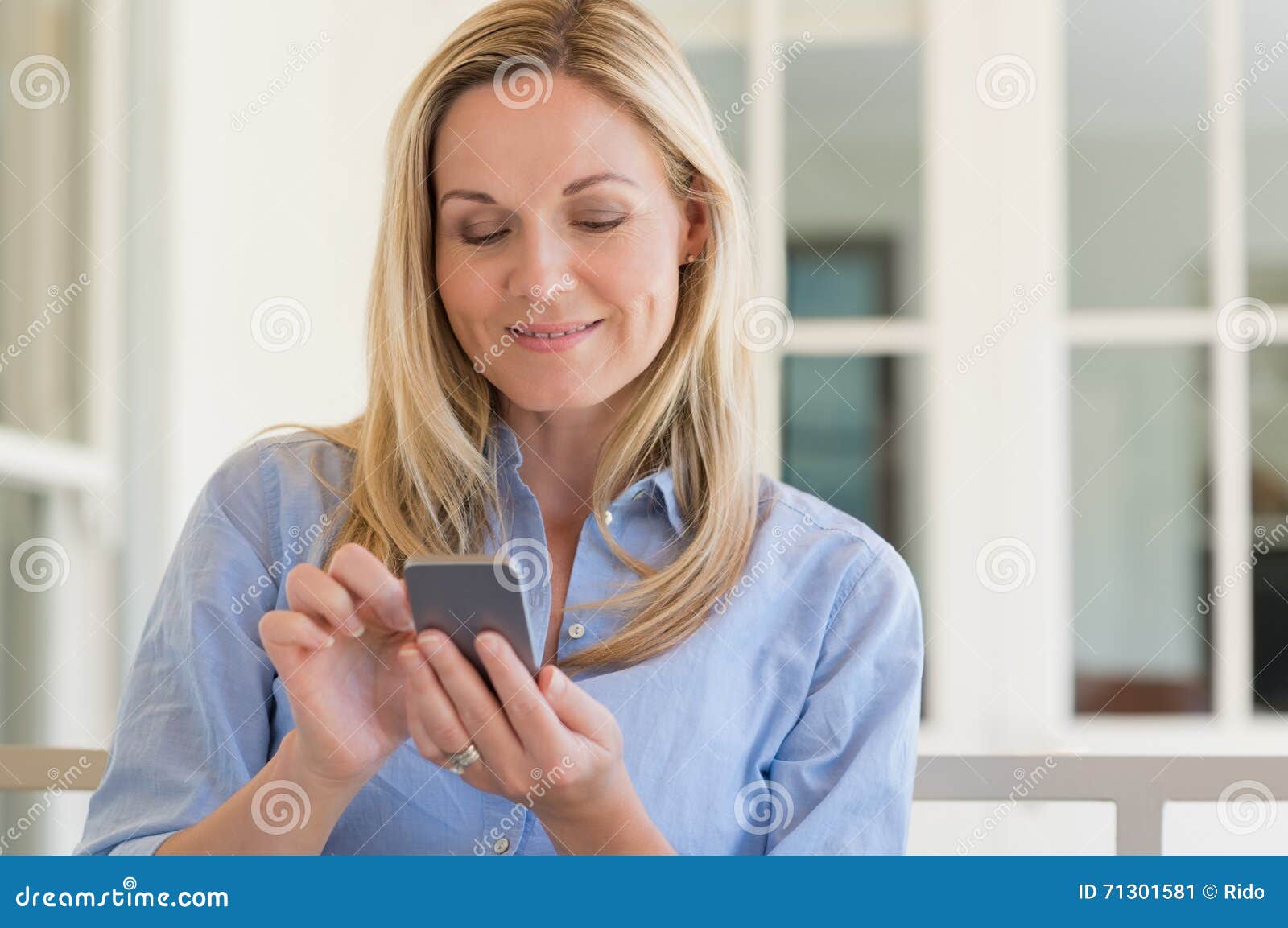 woman texting message