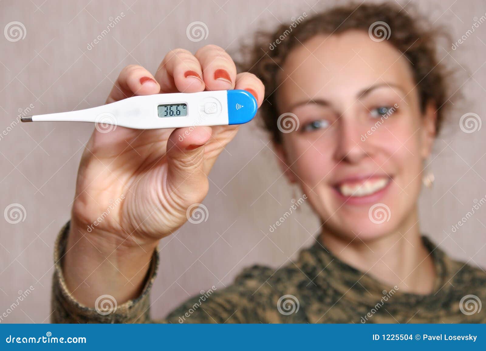 Woman with thermometer stock photo. Image of passionate 1225504