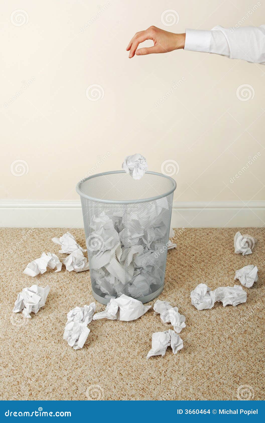 Woman Throwing Paper Stock Images Image 3660464