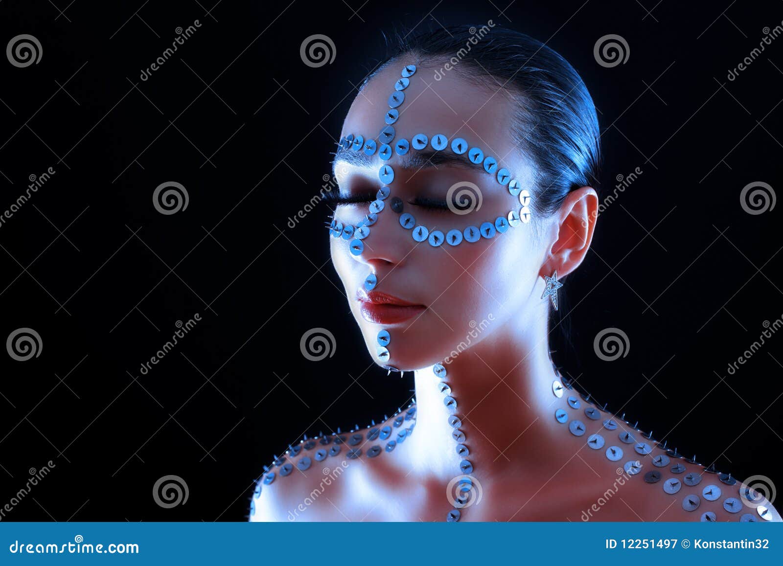 Woman in thumbtack stock image. Image of tack, woman 12251497