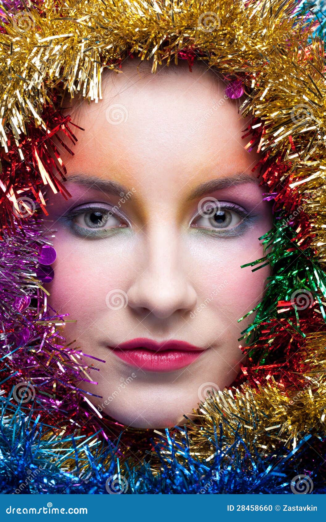Woman in Tinsel Christmas Costume Stock Photo Image of studio, woman