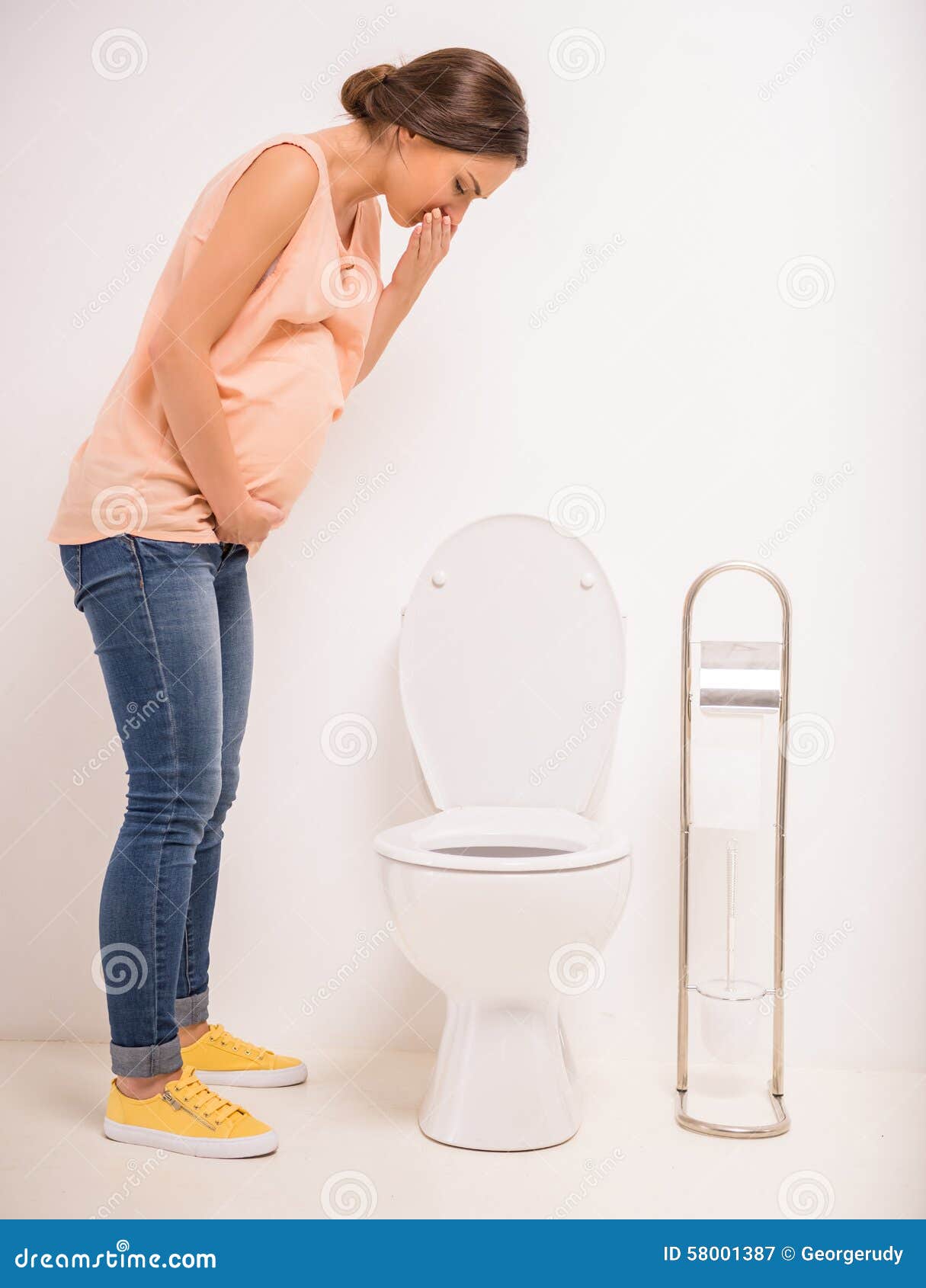Woman In Toilet Stock Photo - Image: 58001387