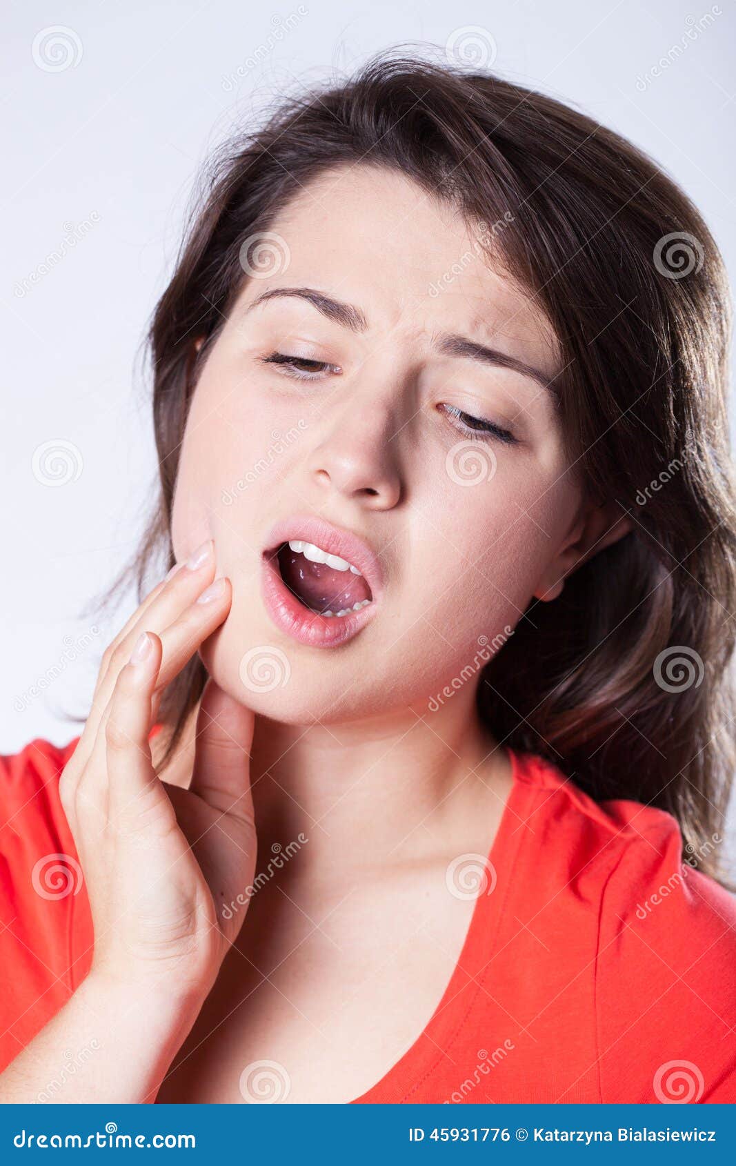 Woman with toothache stock photo. Image of face, portrait 45931776