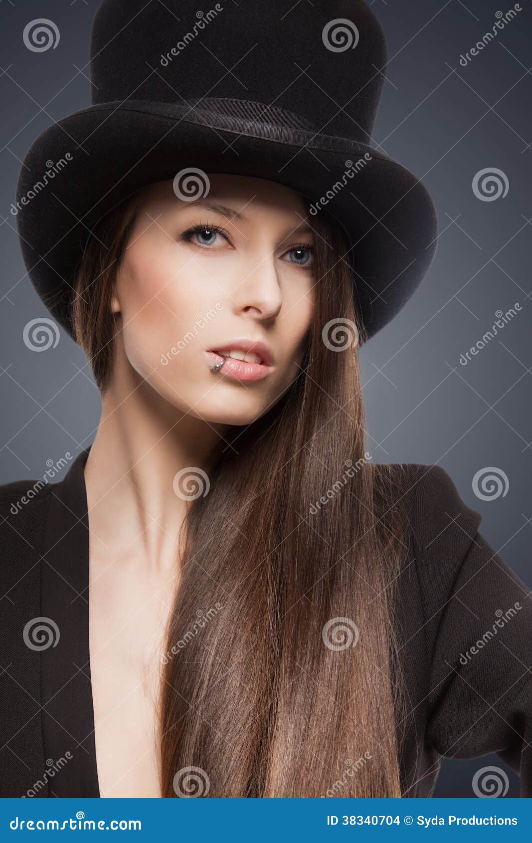 Woman in top hat stock photo. Image of fetish, fashion 38340704