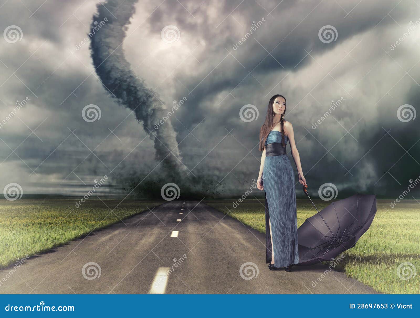 Woman And Tornado Stock Photos - Image: 28697653