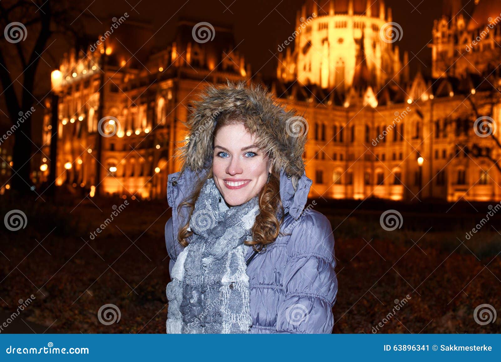Woman Tourist at Hungarian Parliament Stock Image - Image of city ...
