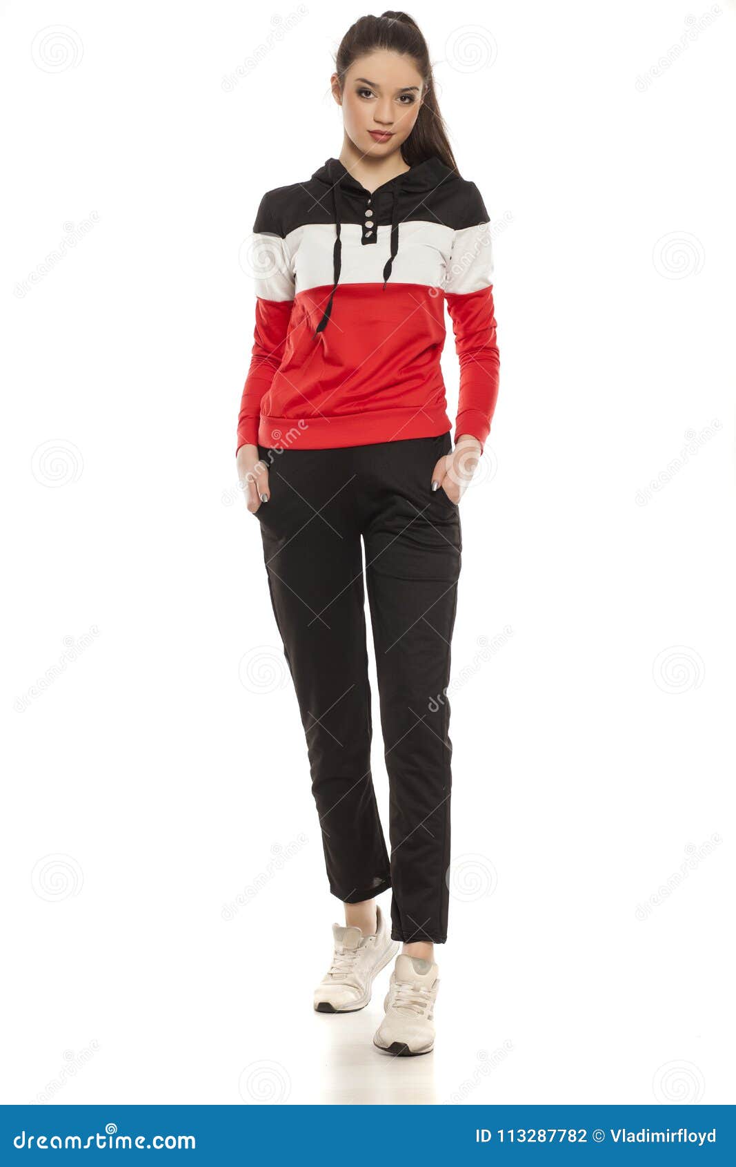 Woman in tracksuits stock photo. Image of white, full - 113287782