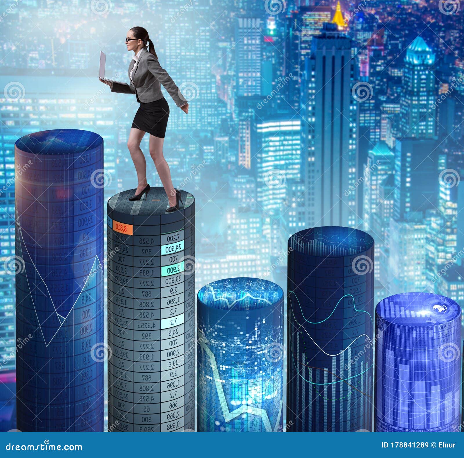 Woman Trader In Online Trading Concept Stock Illustration ...