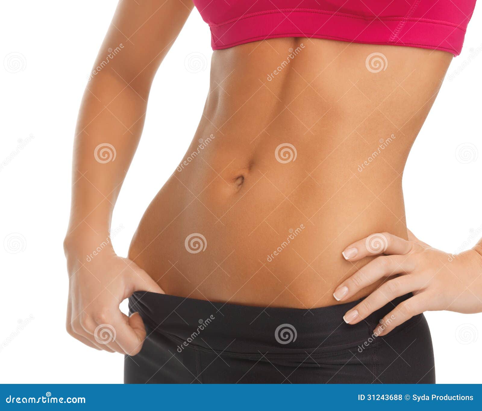 woman trained abs