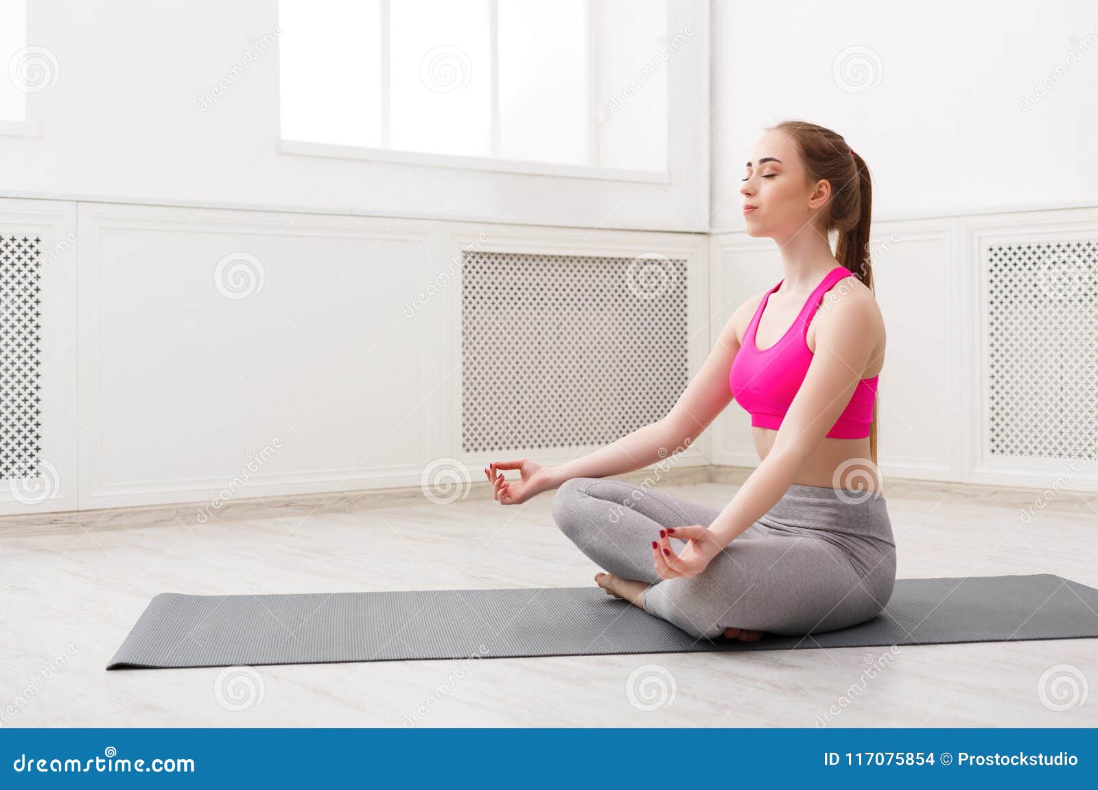 Man Training Yoga In Lotus Pose Copy Space Stock Photo - Download Image Now  - Adult, Adults Only, Athlete - iStock