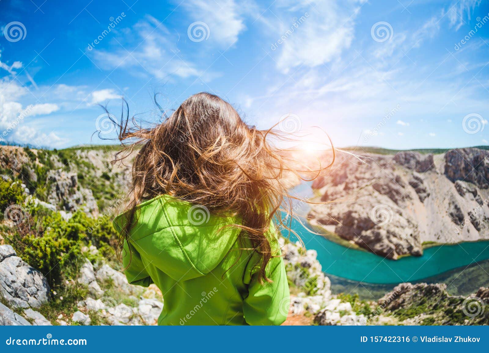 A Woman Travels To Picturesque Places in Croatia Stock Photo - Image of  hike, canyon: 157422316