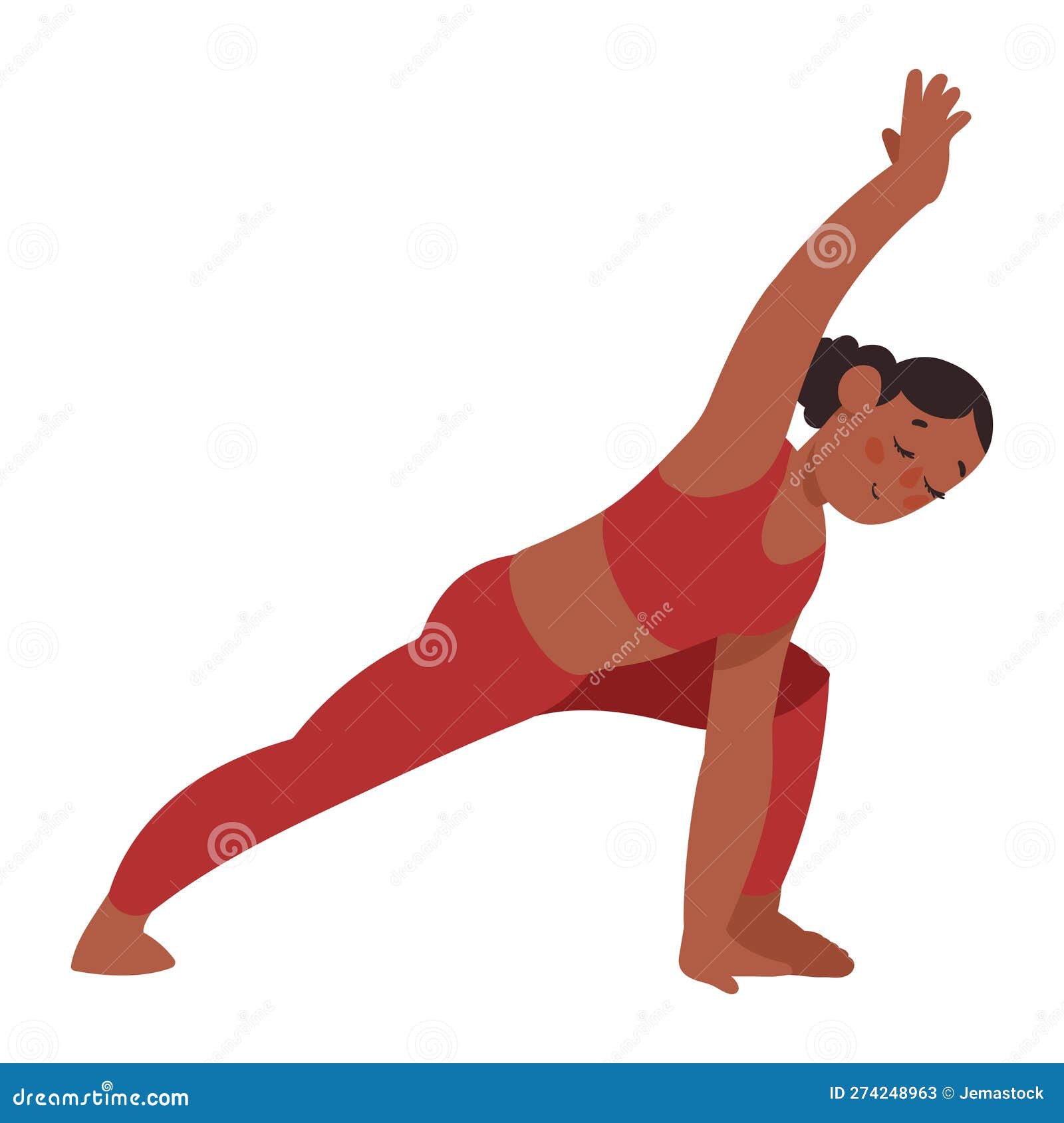 Woman in Triangle Yoga Position Stock Vector - Illustration of ...