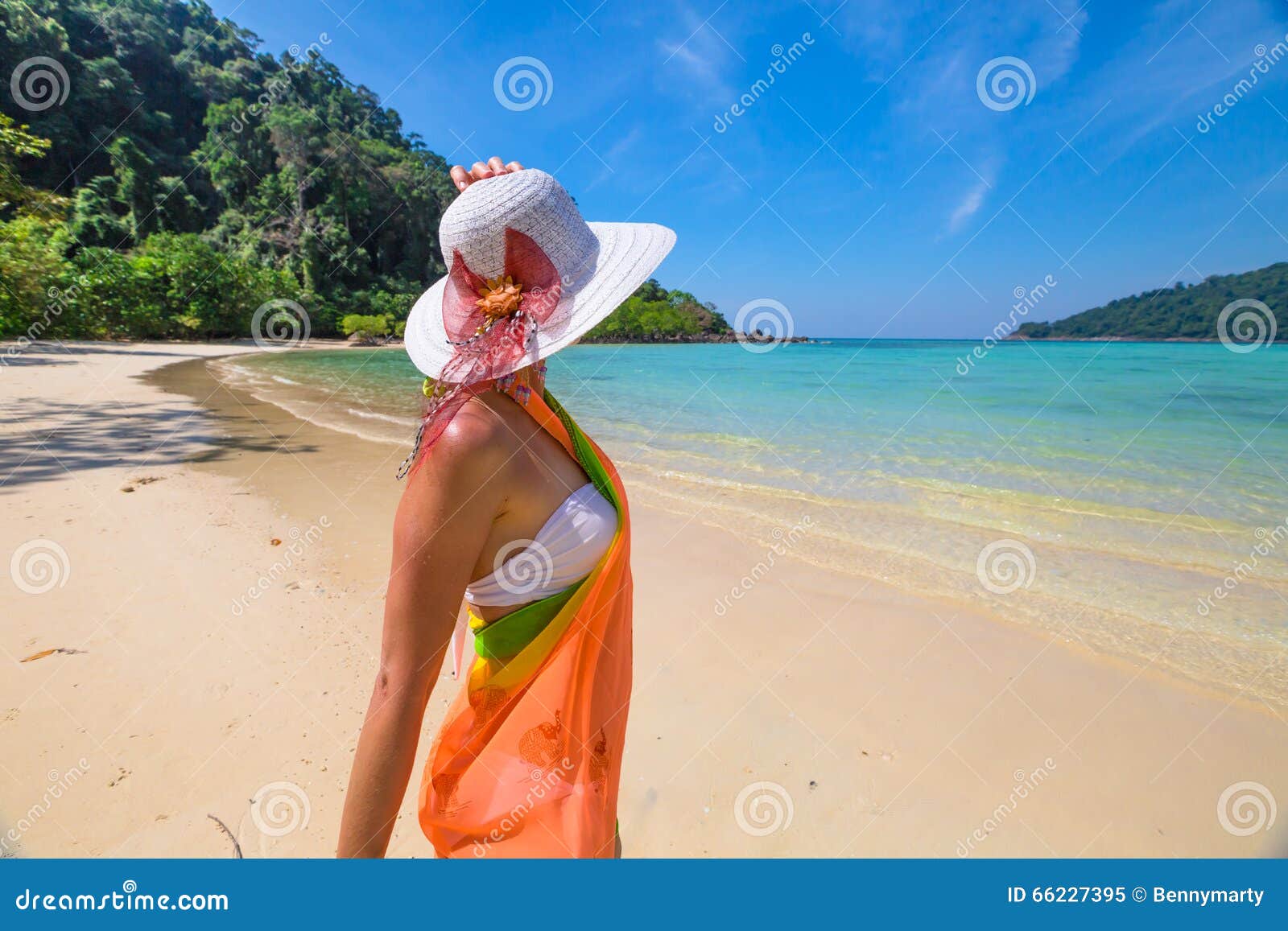 woman on tropical beach