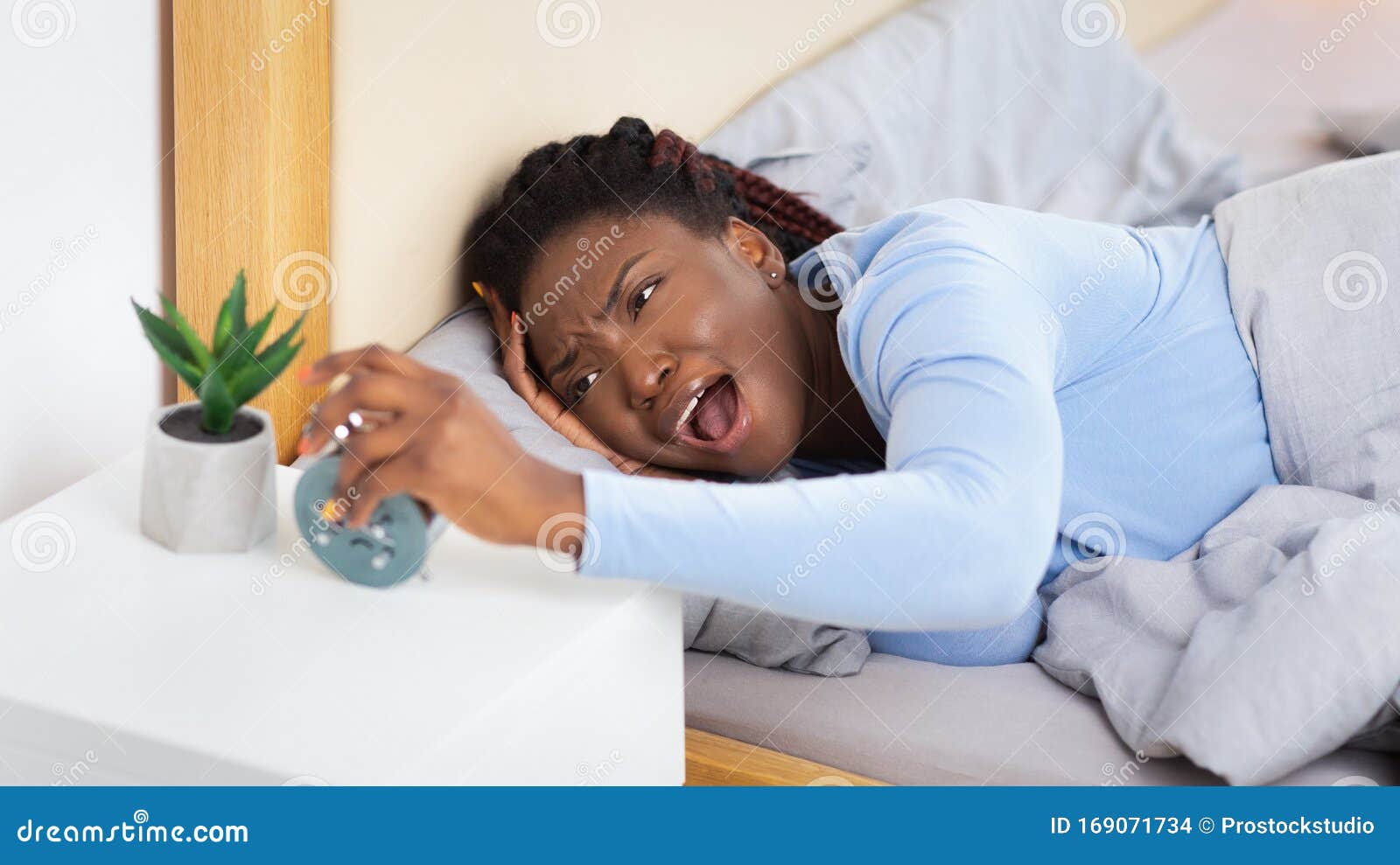 head in a comfortable bed