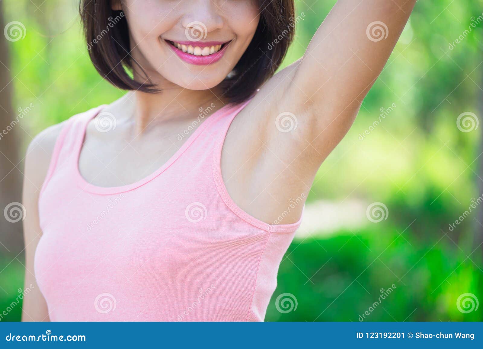 woman with underarm hair removal
