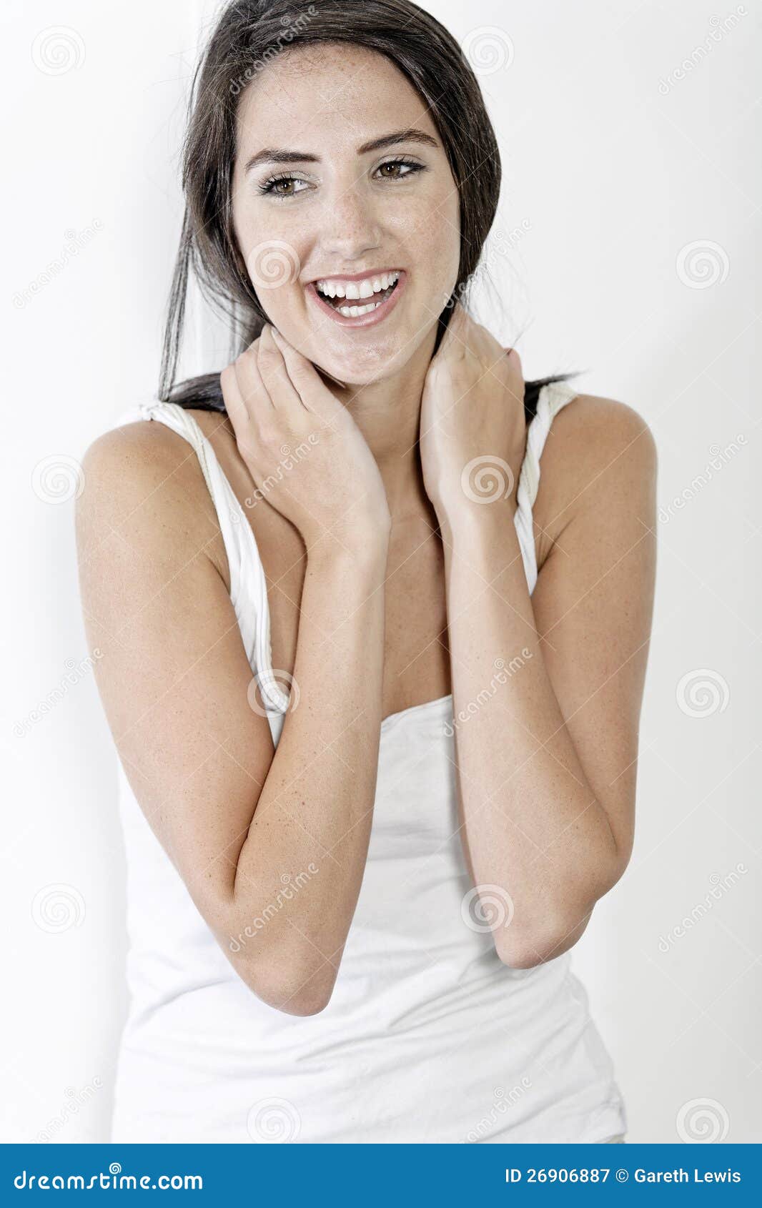 Woman in Underwear Laughing Stock Image Image of female, beautiful