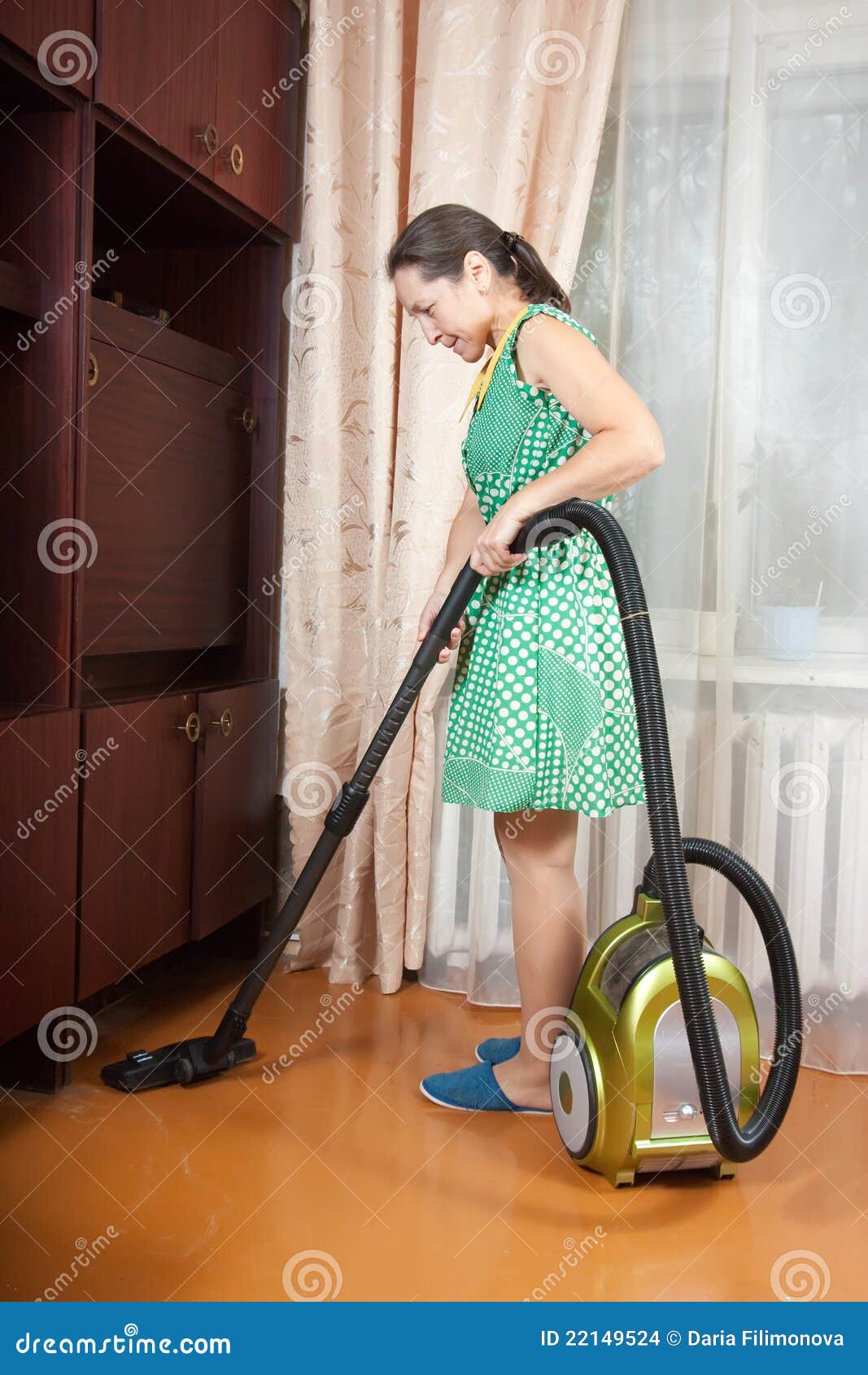 Woman use vacuum cleaner stock photo. Image of cleaning 22149524