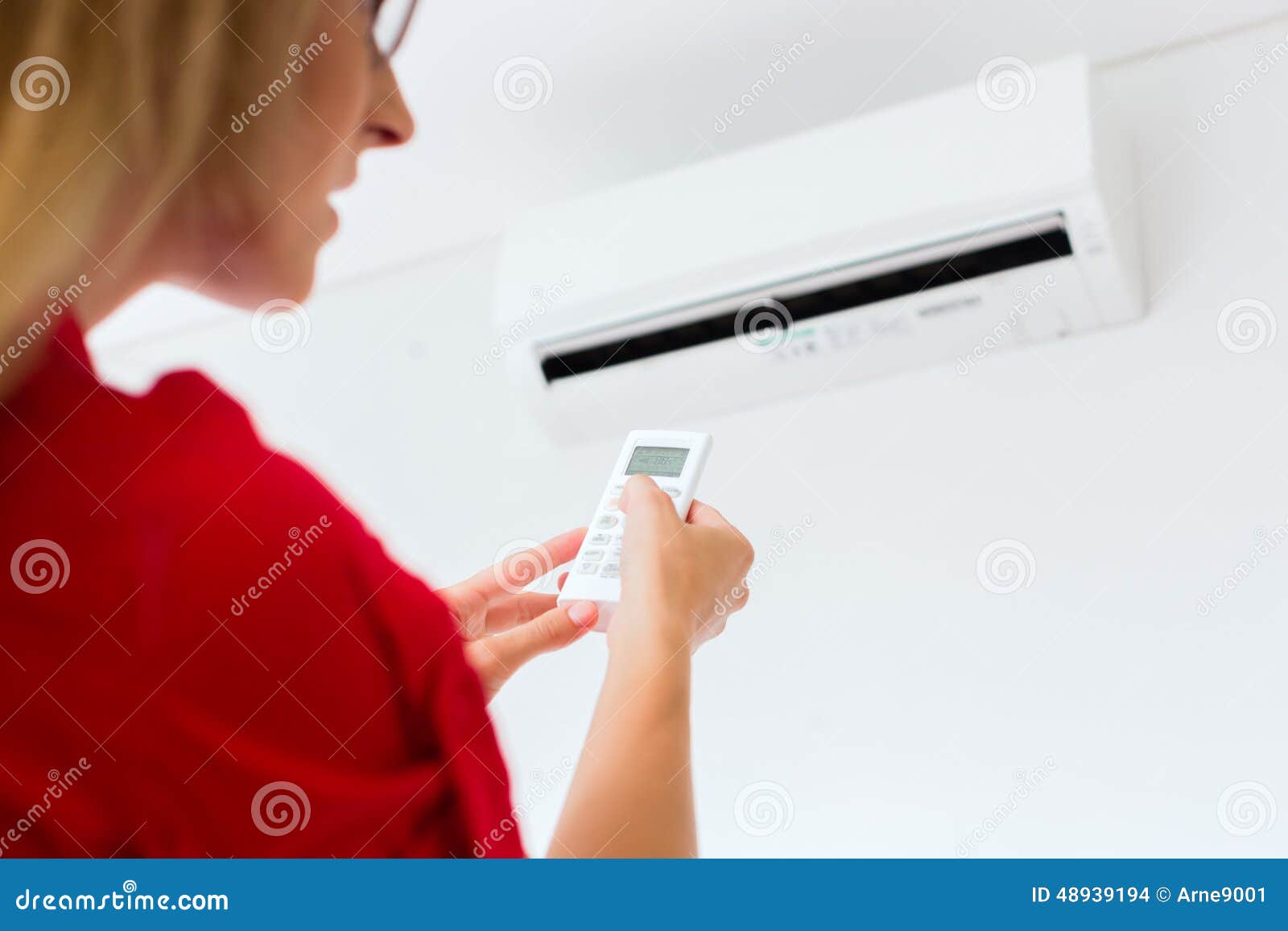 woman using air-condition
