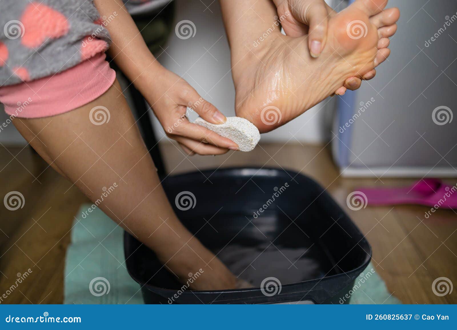 Woman Using Foot File For Removing Dead Skin From Feet In Bathroom Closeup  Stock Photo - Download Image Now - iStock