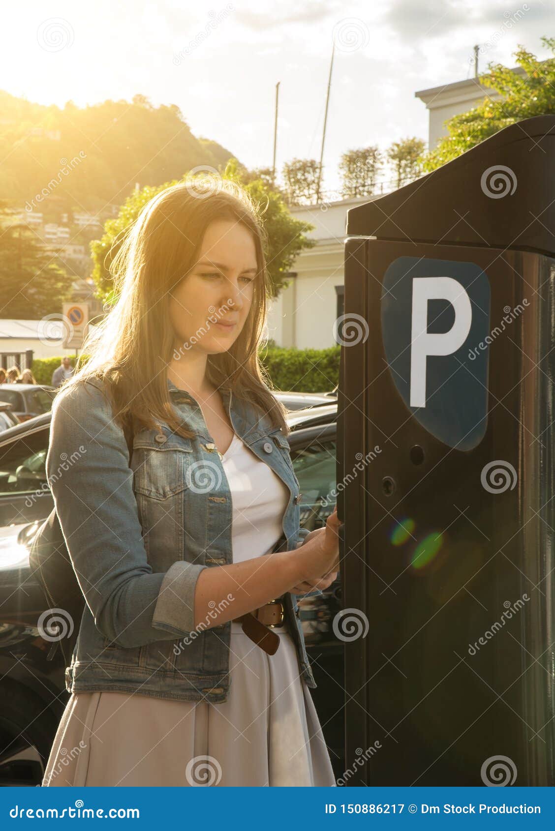 Woman parking car stock image. Image of pretty, automobile 150886217