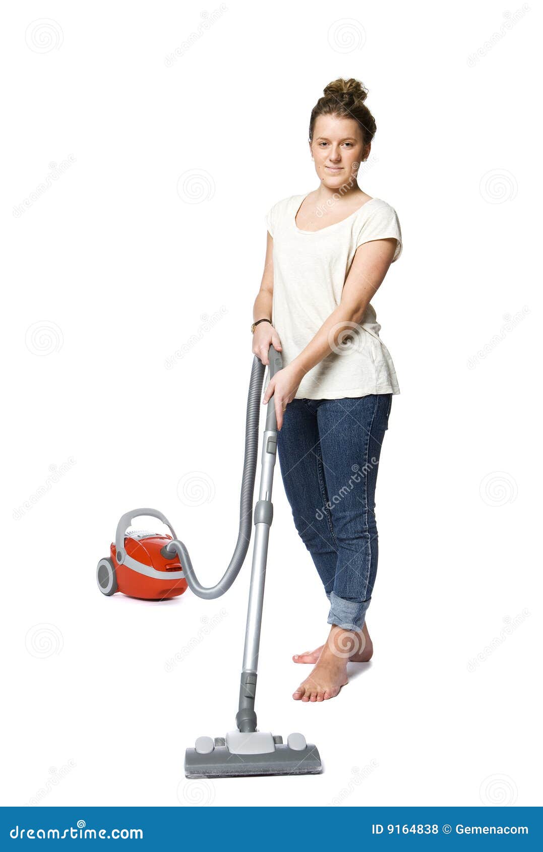 Woman With Vacuum Cleaner Royalty Free Stock Photos Image 9164838
