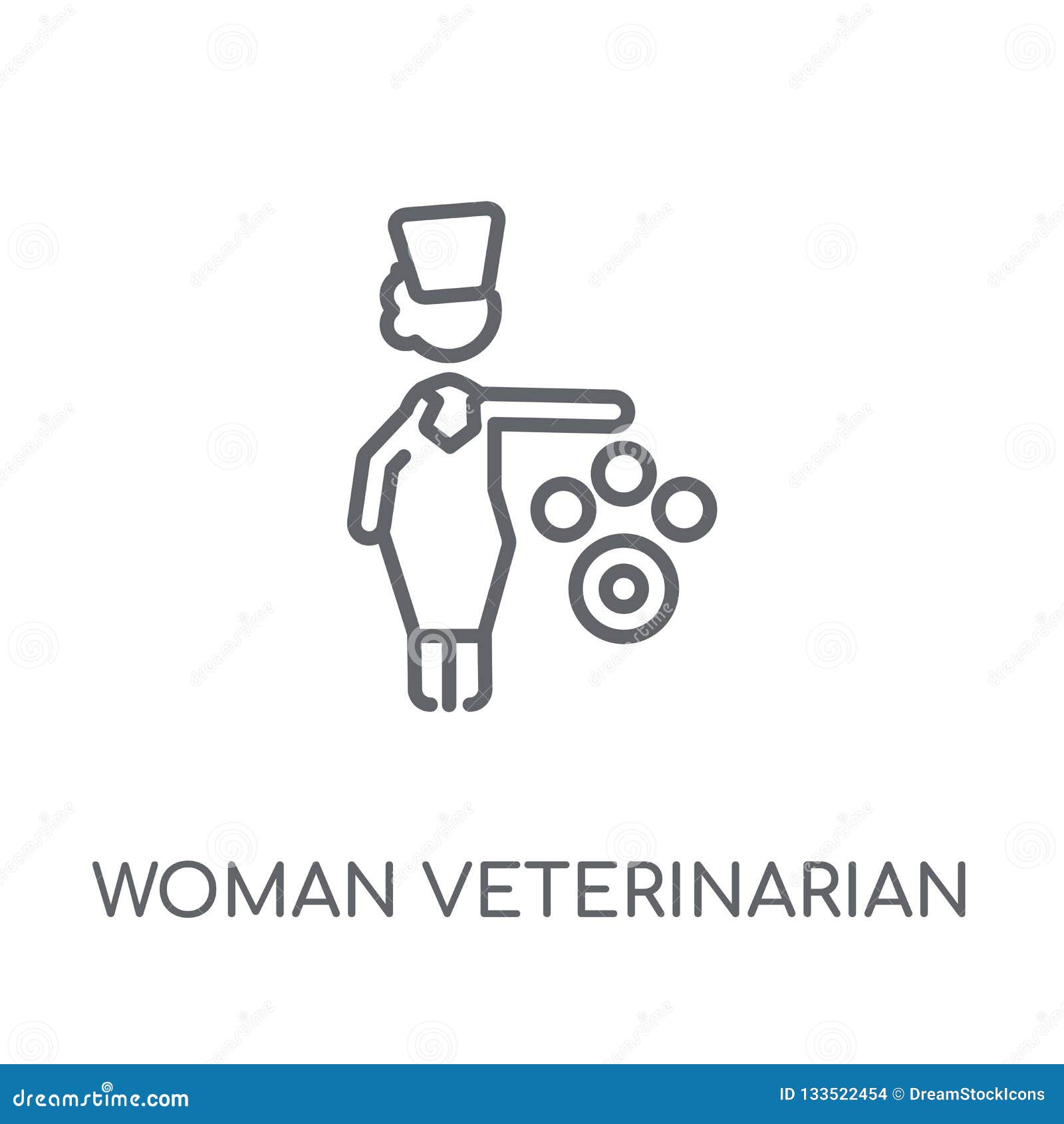 woman veterinarian linear icon. modern outline woman veterinaria