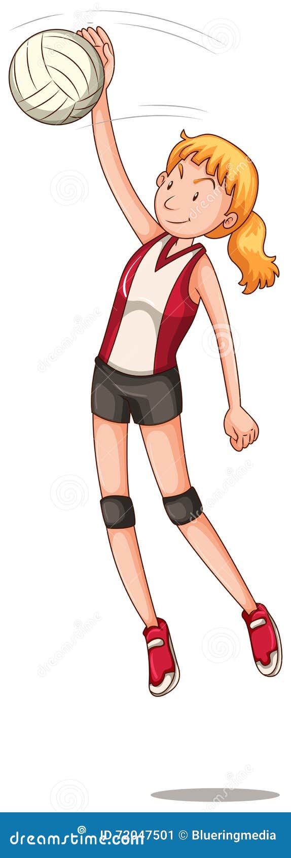Woman Volleyball Player Hitting Ball Stock Vector - Illustration of ...
