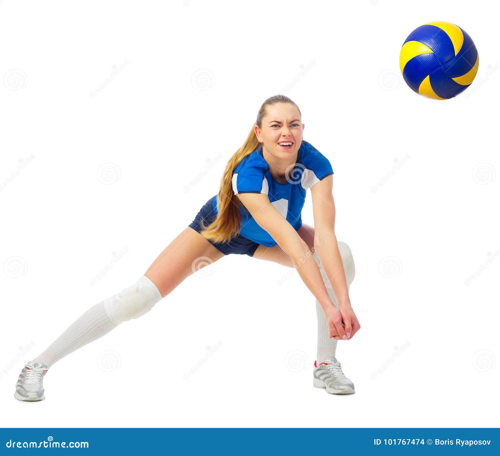 Woman Volleyball Player Isolated Ver with Ball Stock Photo - Image of ...