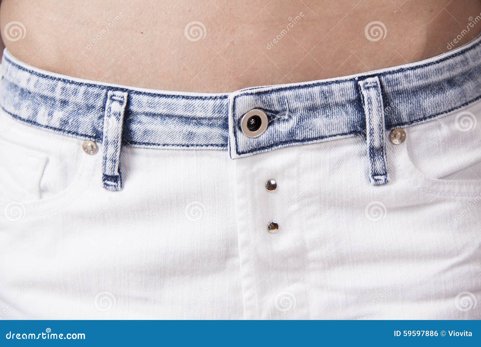 Woman waist in white jeans stock photo. Image of jeans - 59597886