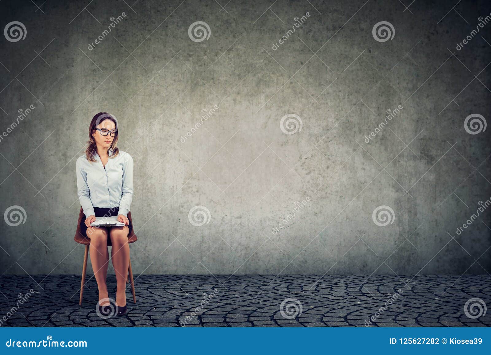 woman waiting for job interview