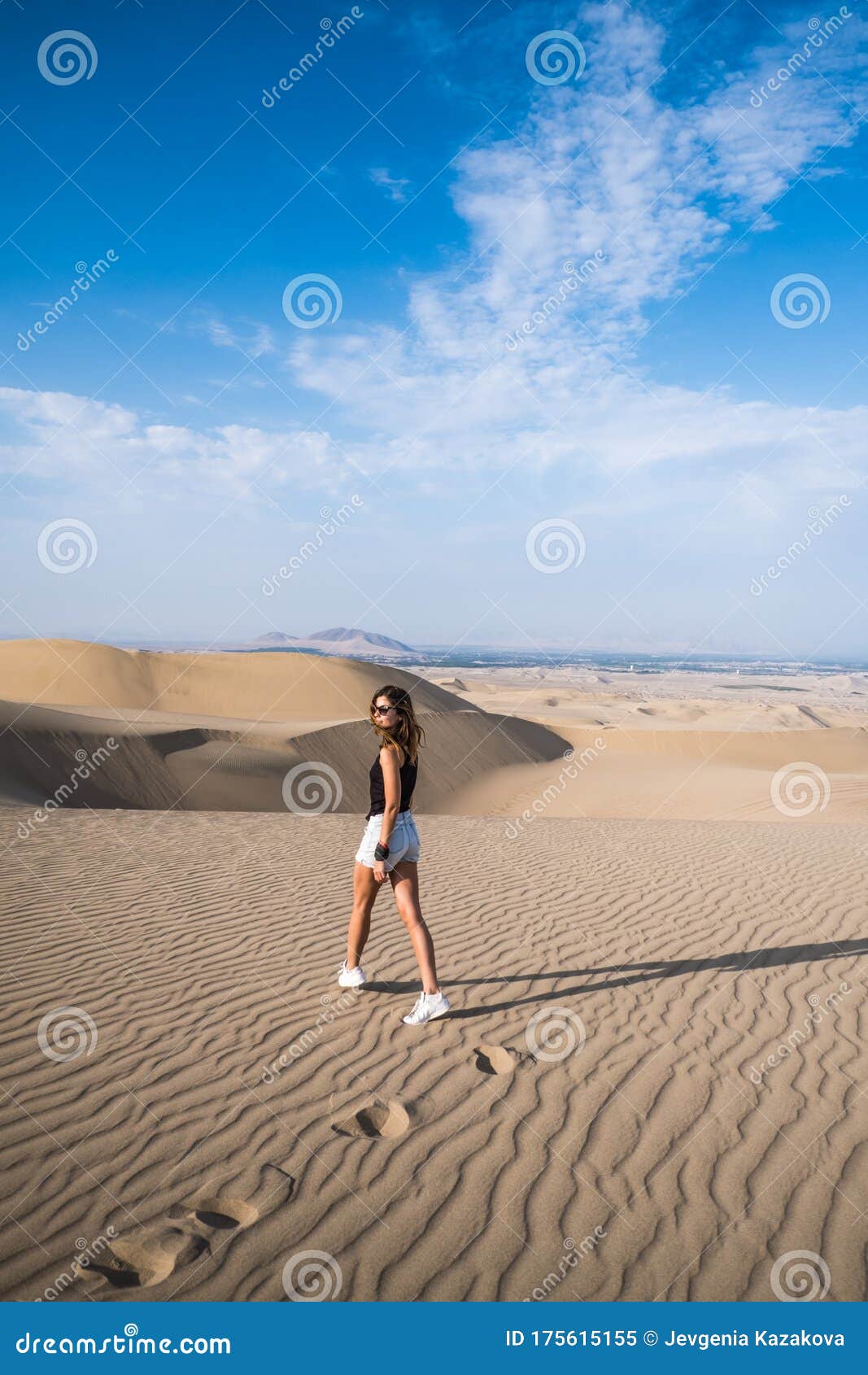 Woman Walking in the Desert Stock Image - Image of nature, caucasian ...