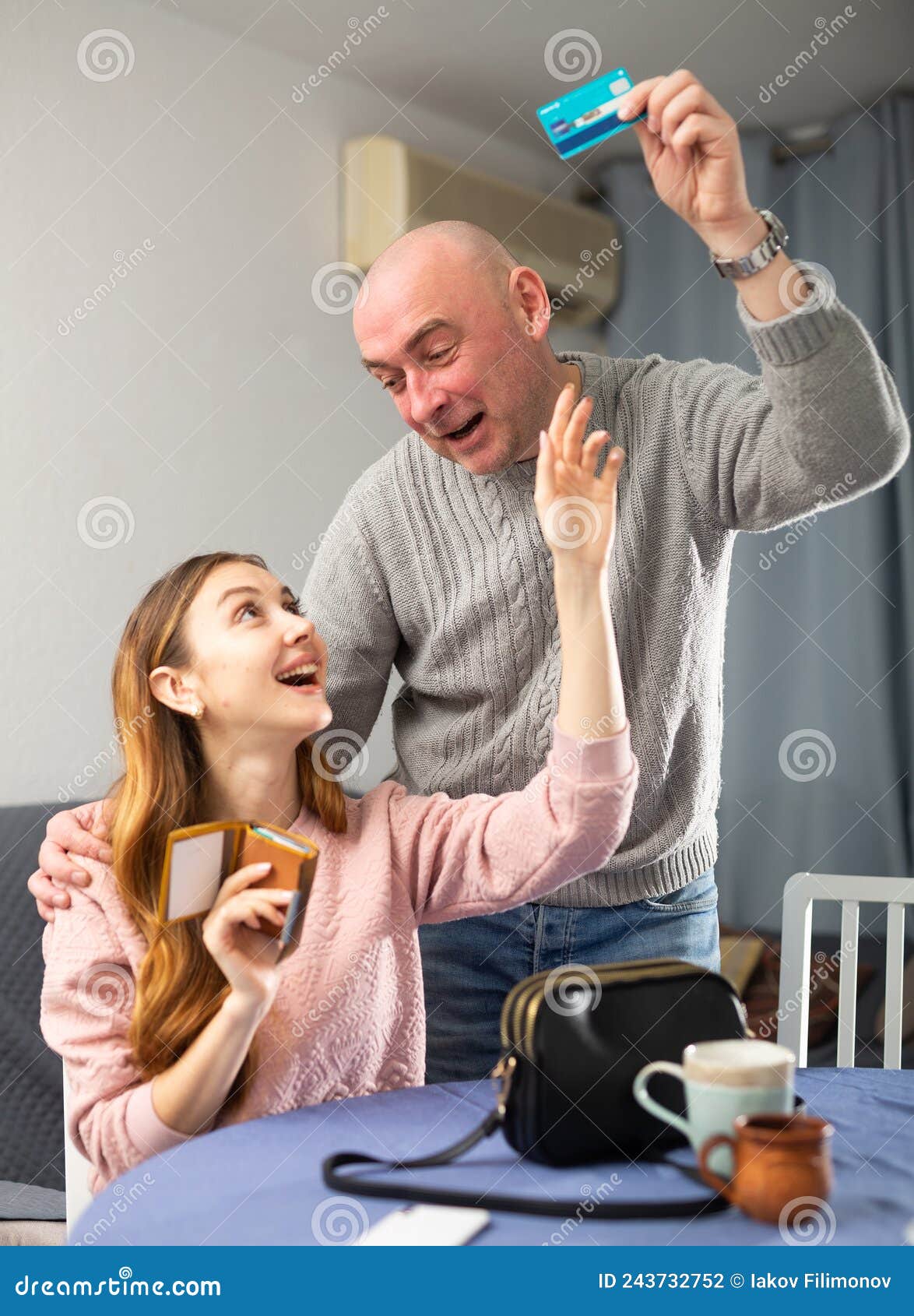 Wife Begging His Husband Stock Photos image