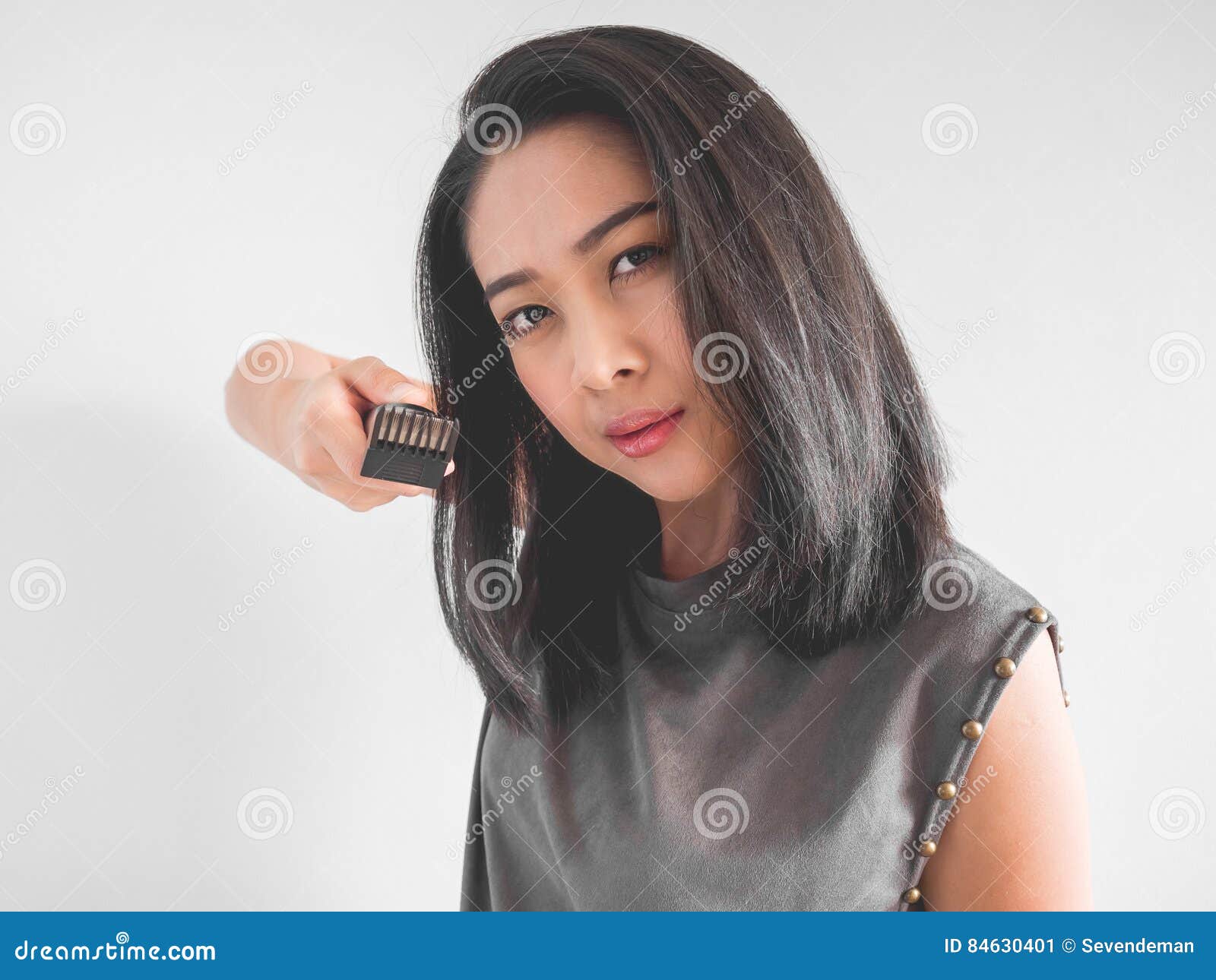 Woman Wants To Cut Her Hair. Stock Image - Image of care, hairstyle:  84630401