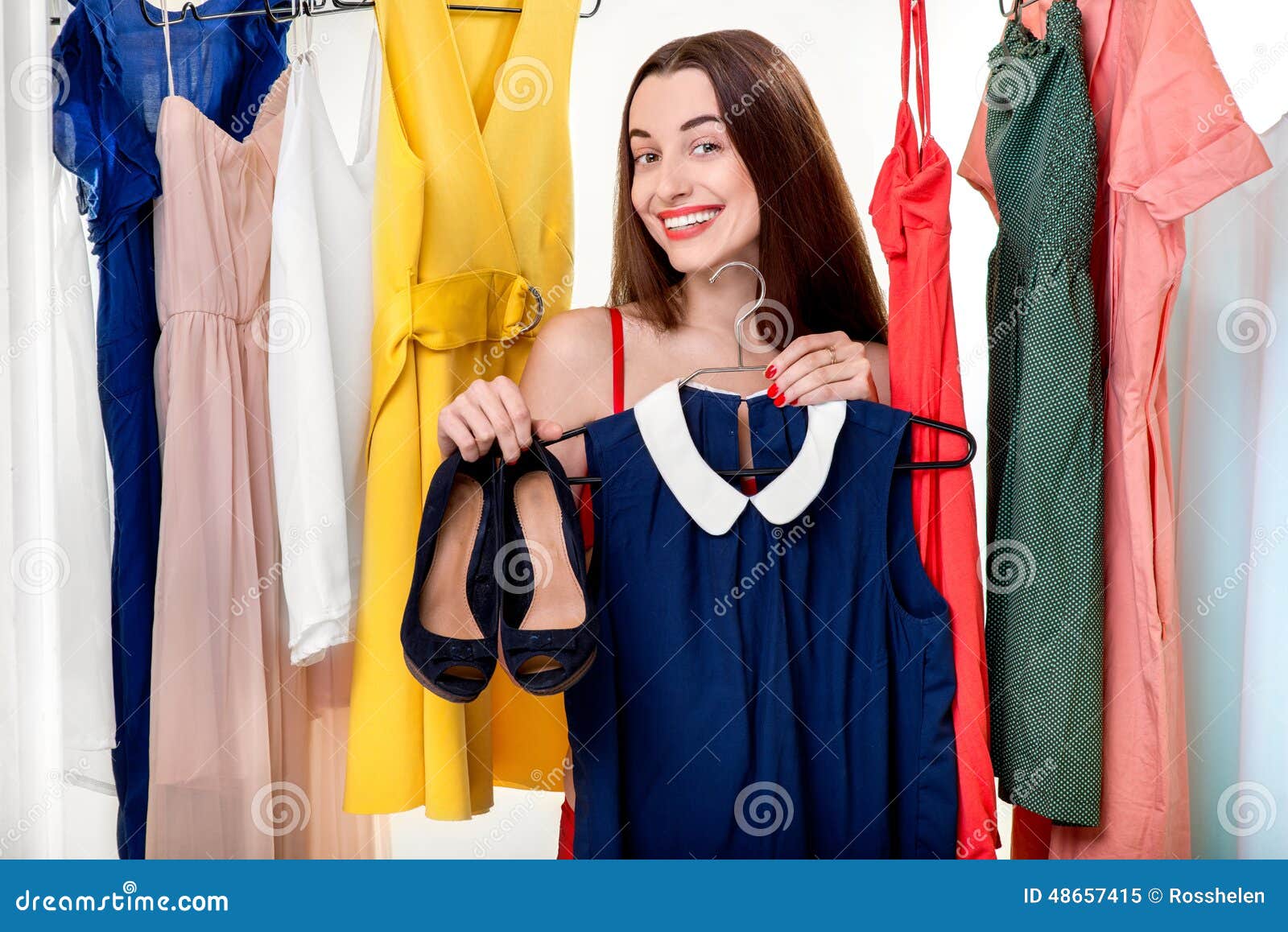 Woman In Wardrobe Stock Image Image Of Home Clothing 48657415