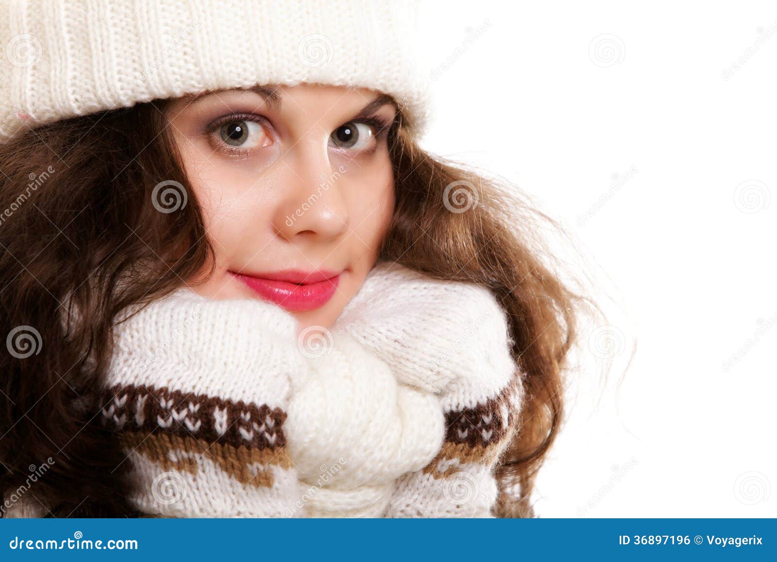 Woman in Warm Clothing Winter Fashion Stock Photo - Image of mitten ...