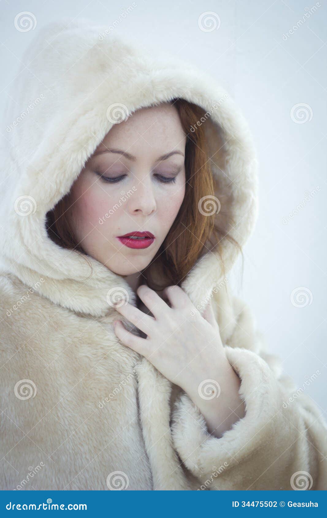 Woman in a warm coat stock photo. Image of cold, winter - 34475502