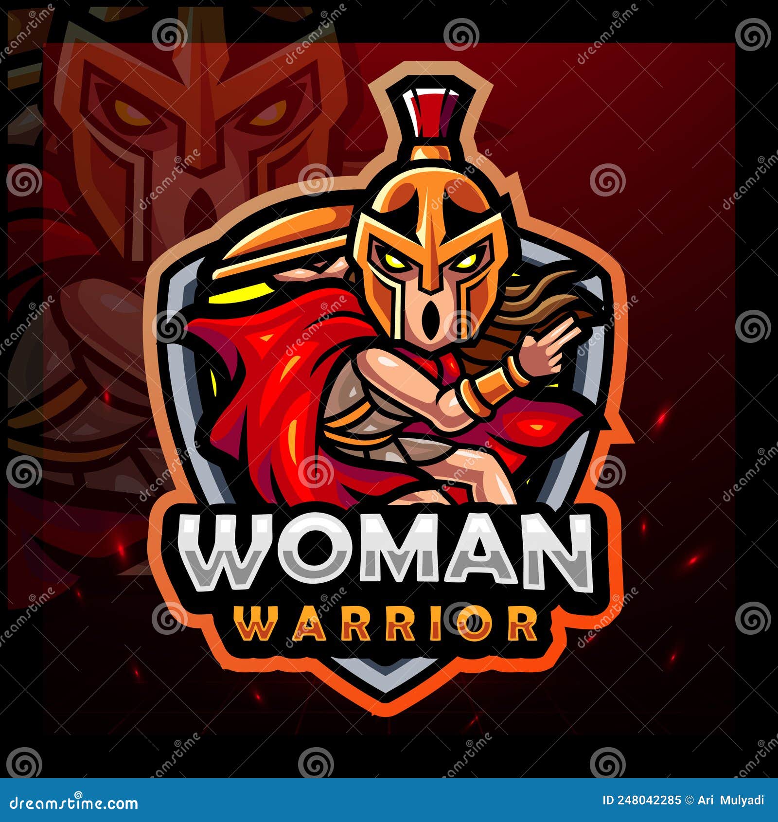 Woman Warrior Mascot. Esport Logo Design Stock Vector - Illustration of  esport, gladiators: 248042285