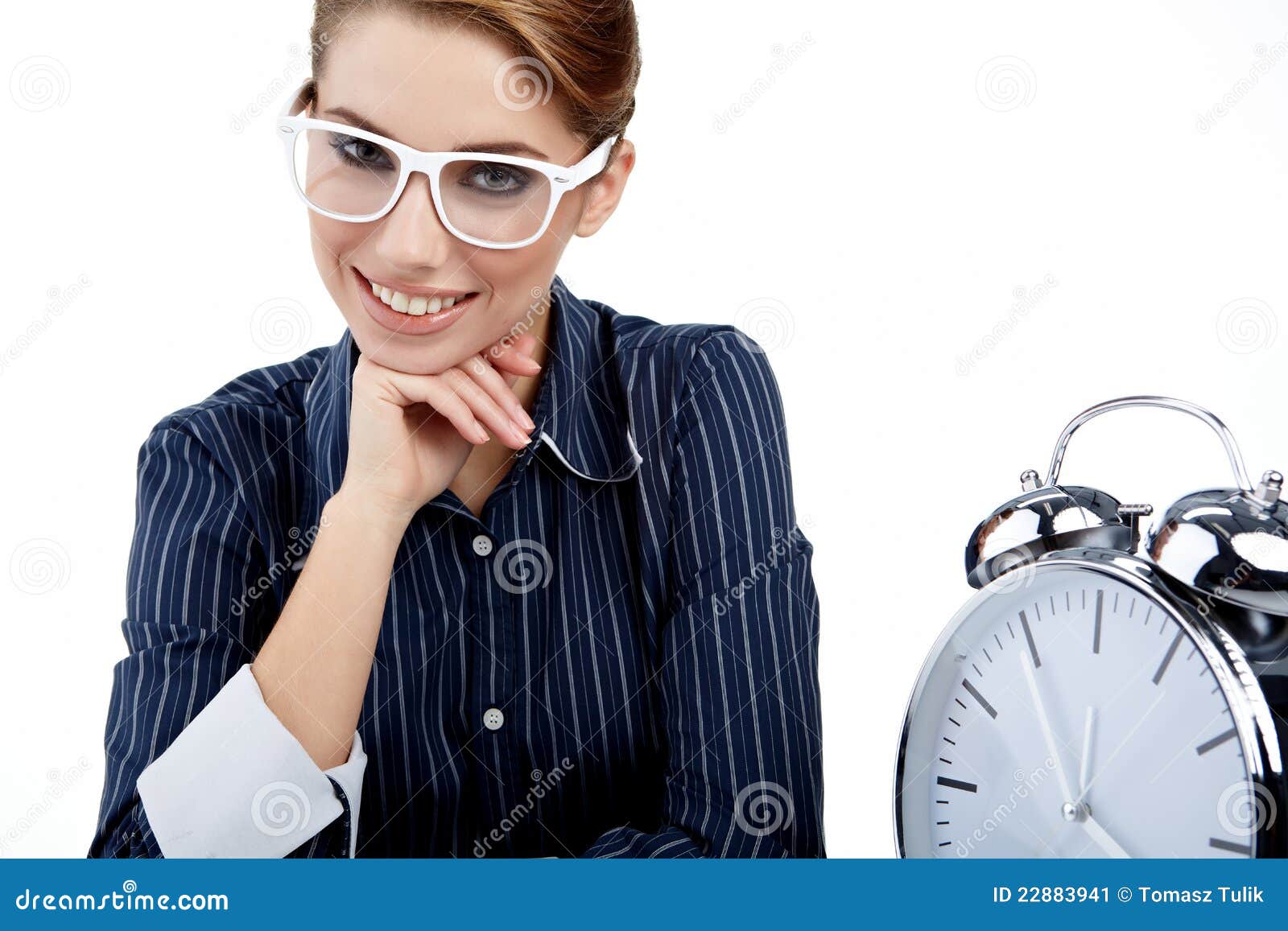 Woman with Watch in the Office Stock Image Image of people, bright