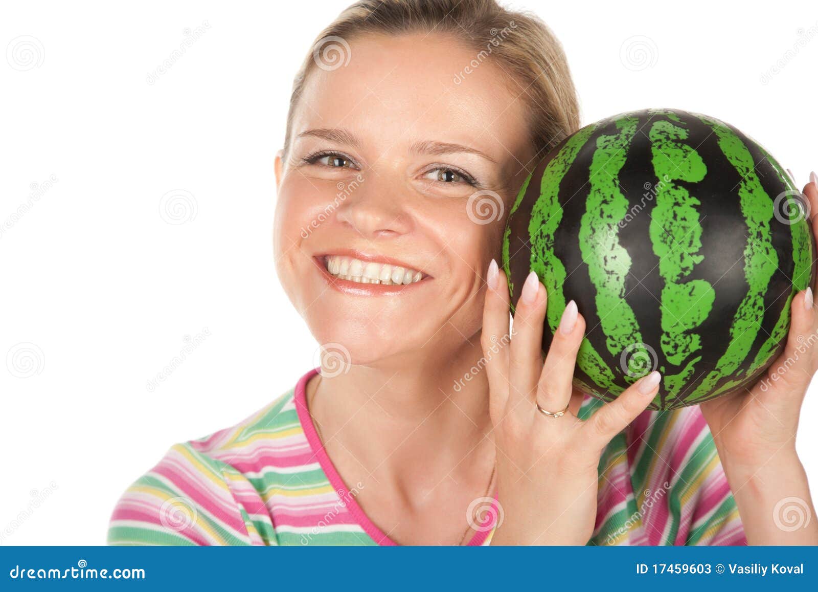 Woman with watermelon stock image. Image of beauty, woman 17459603