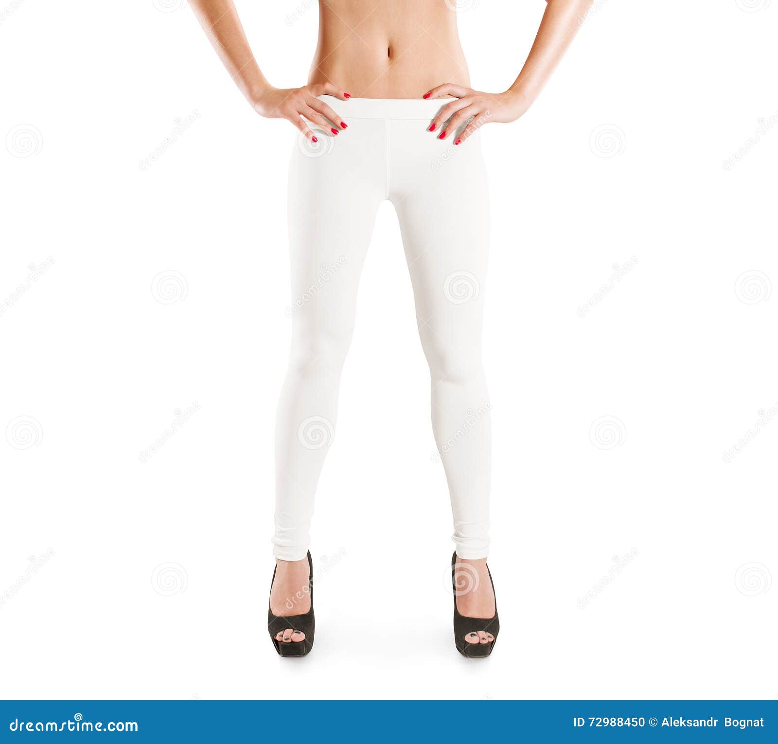 Woman Wear Blank White Leggings Mockup, Isolated. Stock Photo - Image of  apparel, clothing: 72988450