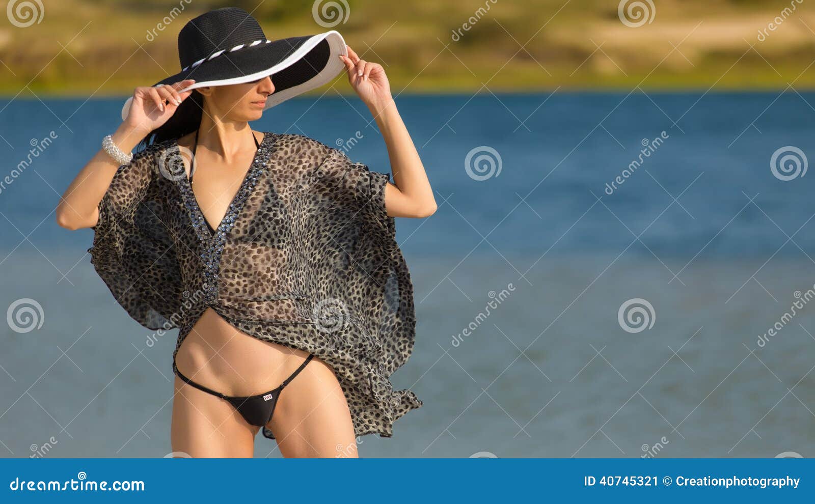 woman wearing bikini caftan