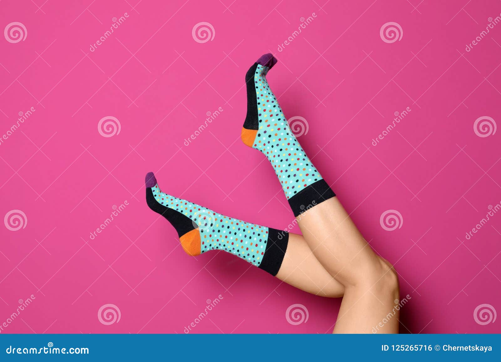 Woman wearing bright socks stock photo. Image of apparel - 125265716