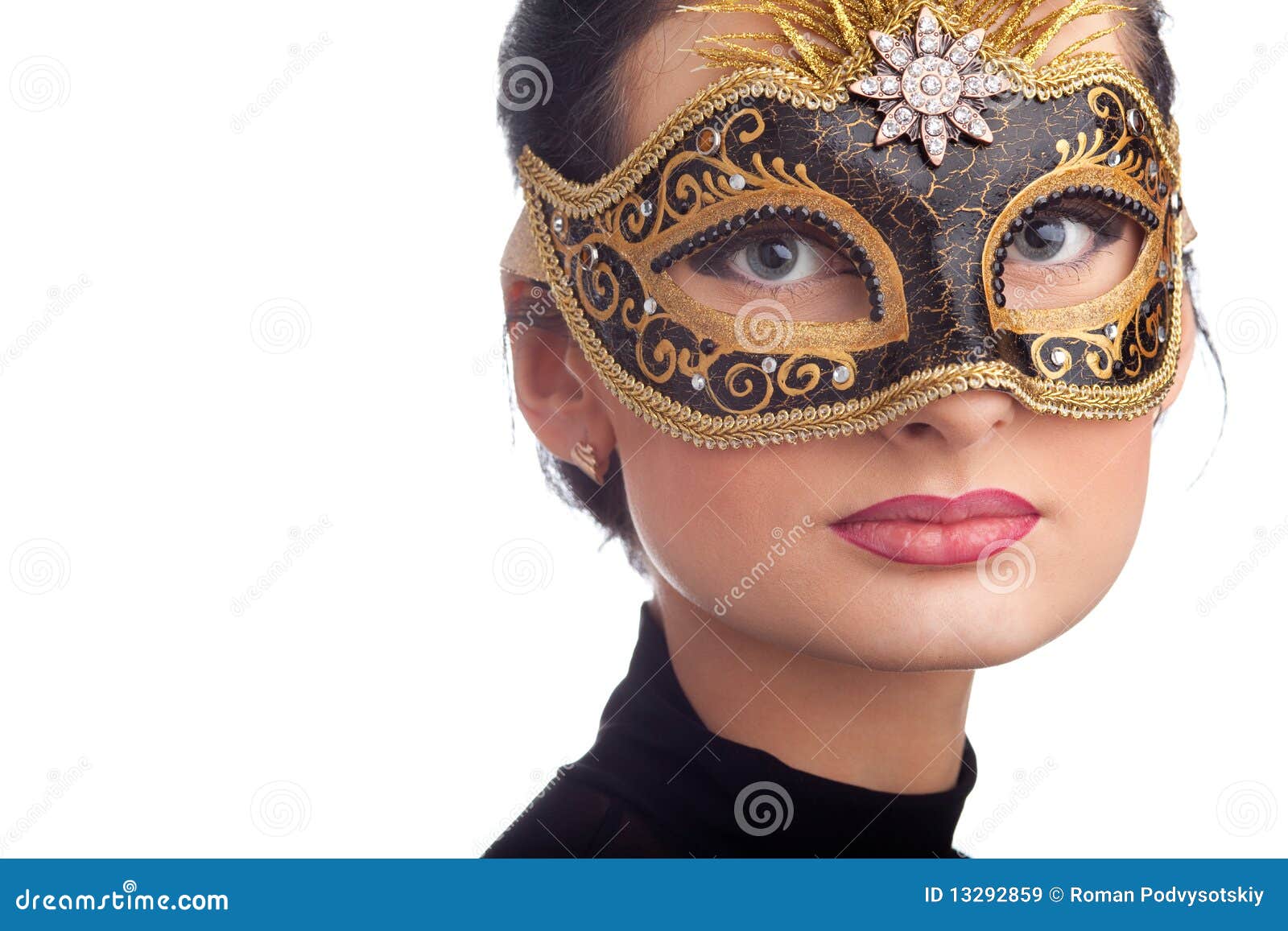 Woman Wearing Carnival Mask Royalty Free Stock Images 