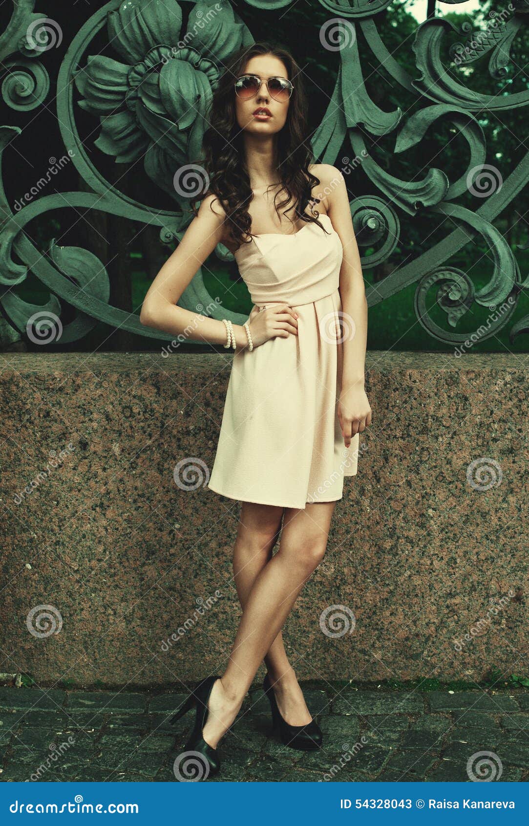 Woman Wearing Dress and Walking on the Street Stock Image - Image of ...