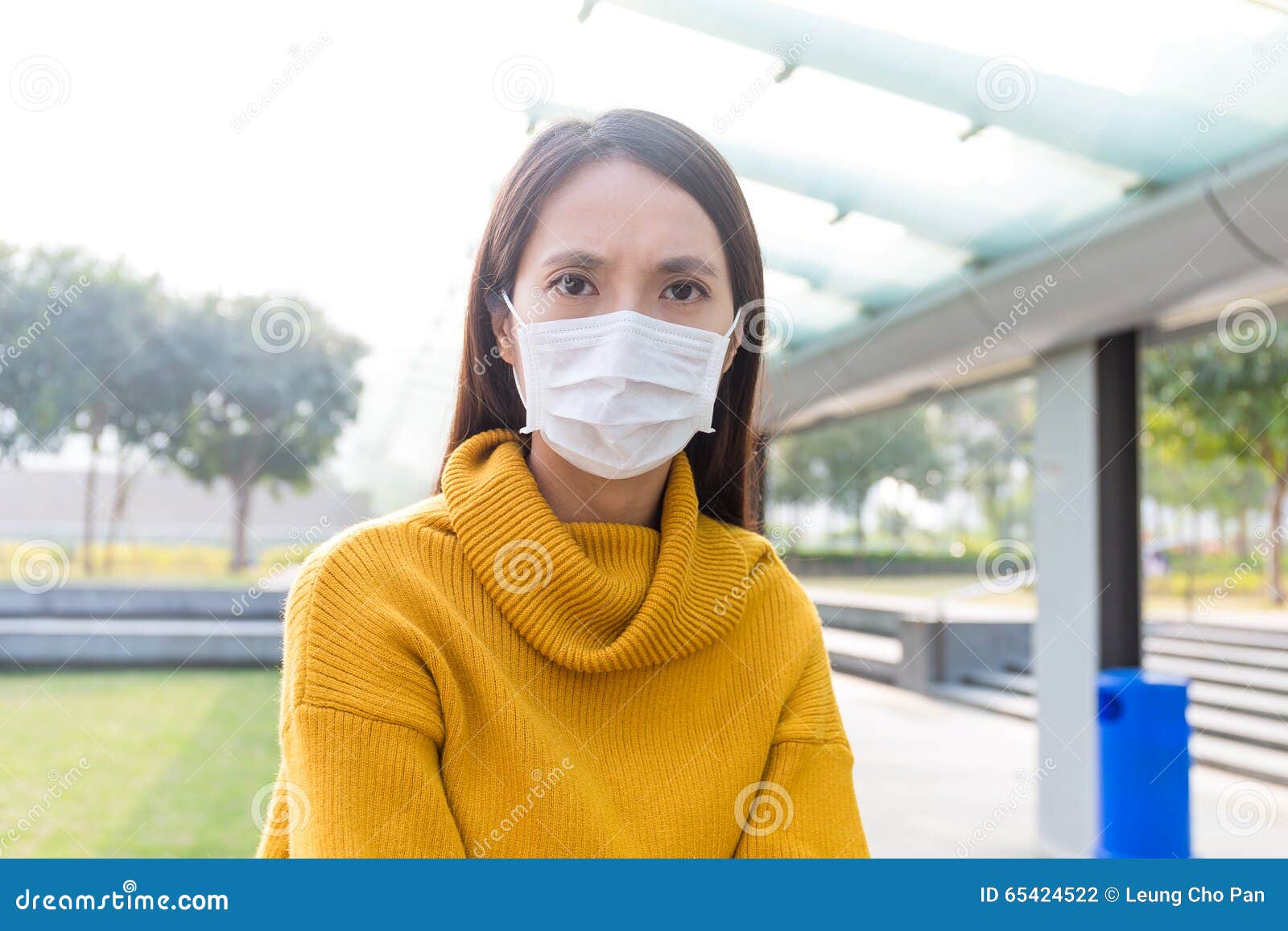 Woman Wearing Face Mask Stock Photo - Image: 65424522